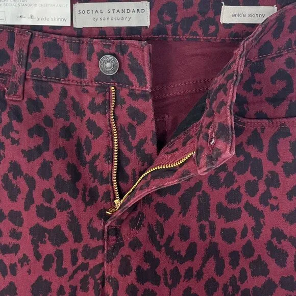 Social Standard Skinny Ankle Jeans Pants Womens Size 8 Red New - Picture 6 of 16